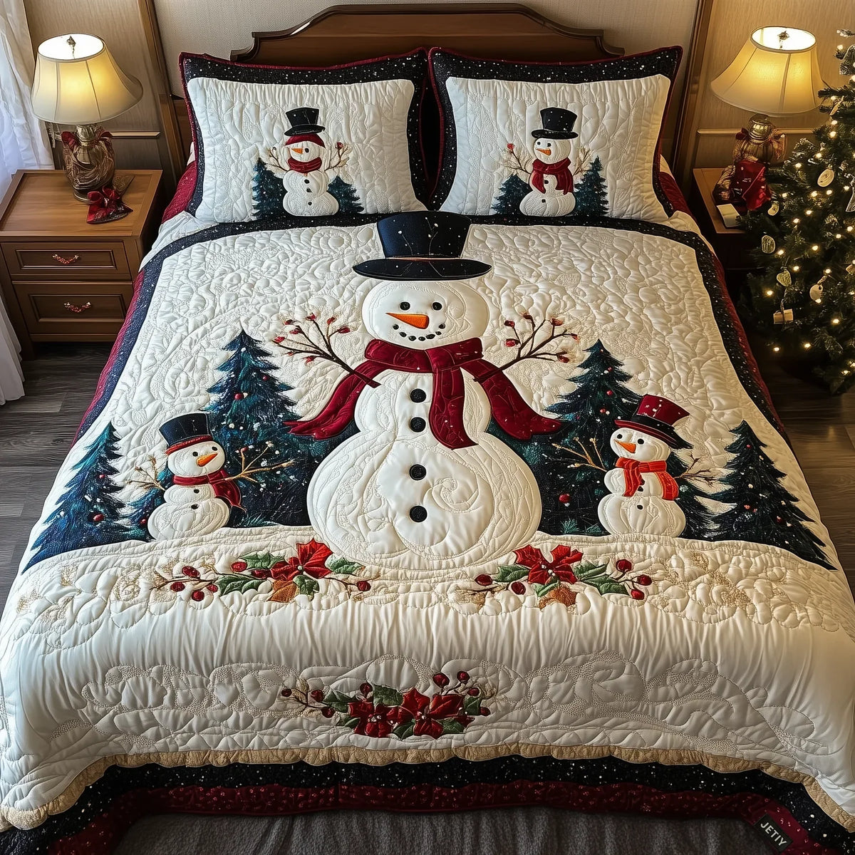 Conjunto de ropa de cama acolchada de 3 piezas — Amigos Helados