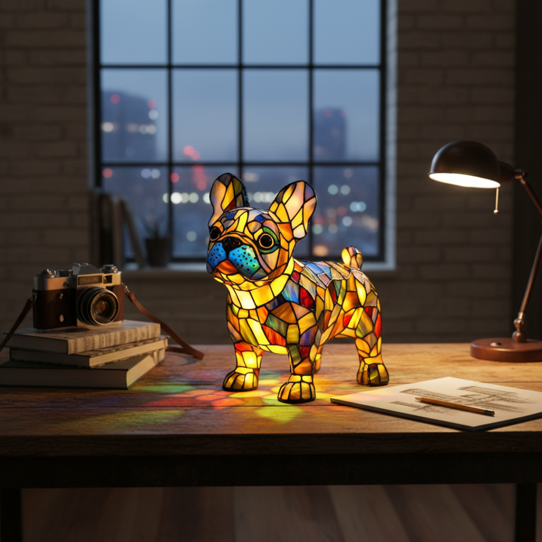 Bouledogue Éclatant in Glas-in-lood