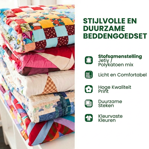 3-delige gestikte bedset - Brise de l'Île