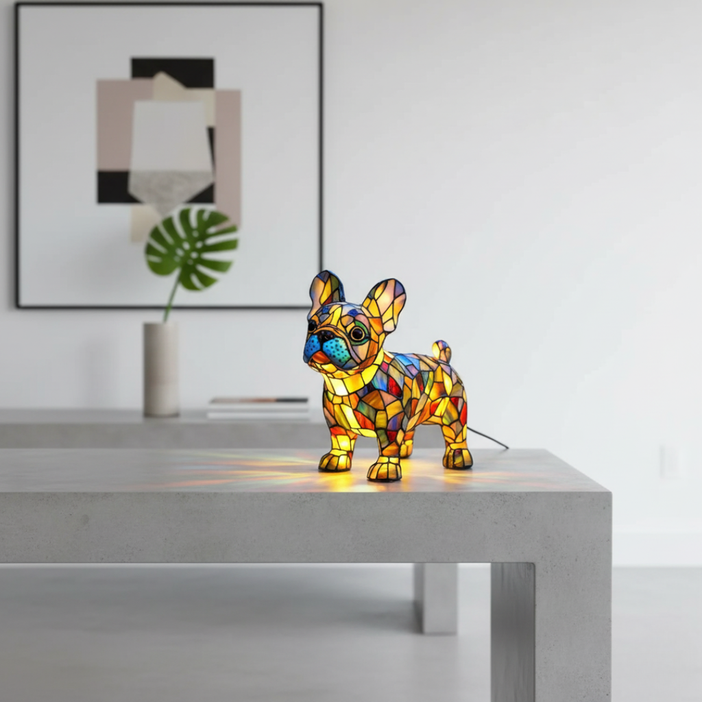 Bouledogue Éclatant in Glas-in-lood