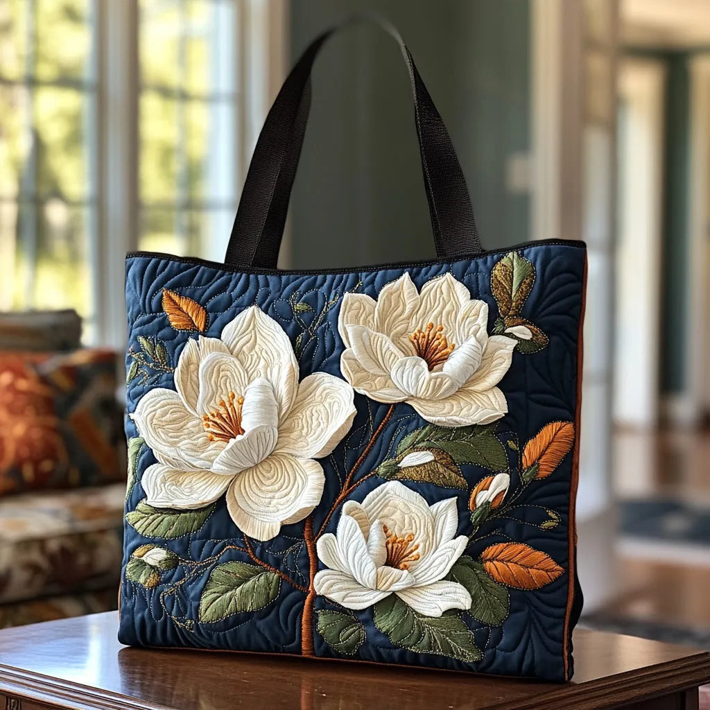 Ambachtelijke Gequilt Tote - Delicate Magnolia