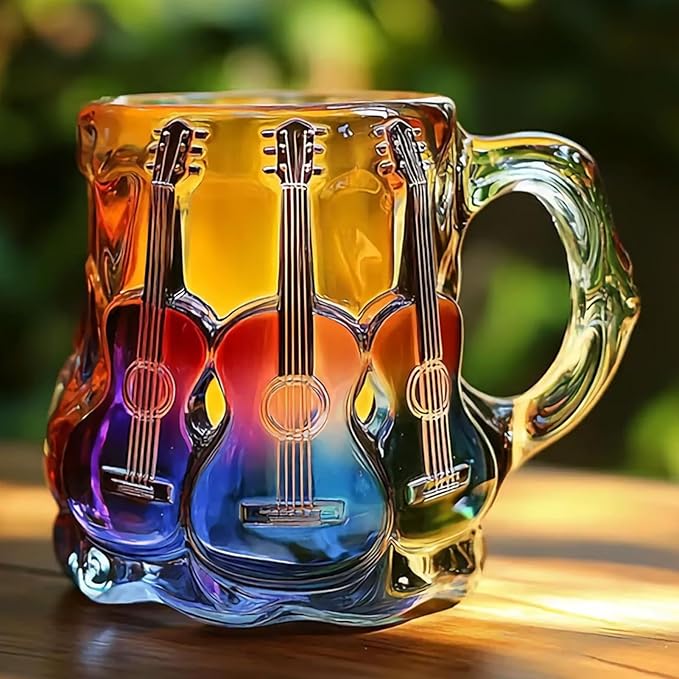 Ambachtelijke Mok Met 3D Gitaar Kunst