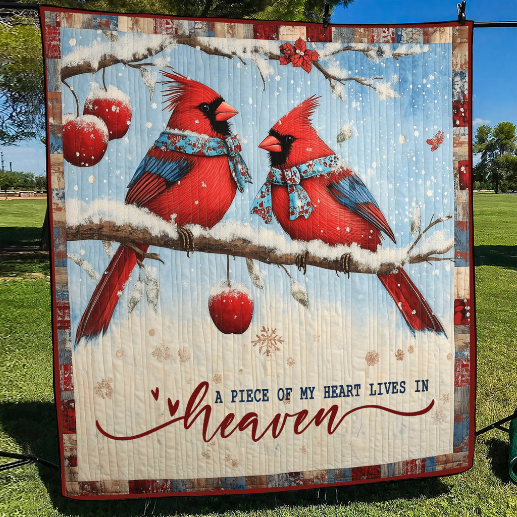Aaltje - Gewatteerde deken Een Stuk van Mijn Hart Leeft in het Paradijs Kunstquilt Hangend