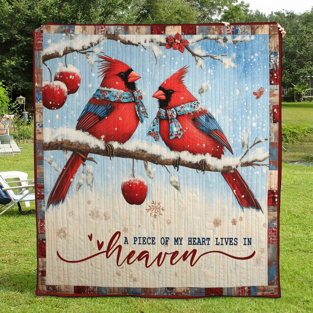 Aaltje - Gewatteerde deken Een Stuk van Mijn Hart Leeft in het Paradijs Kunstquilt Hangend