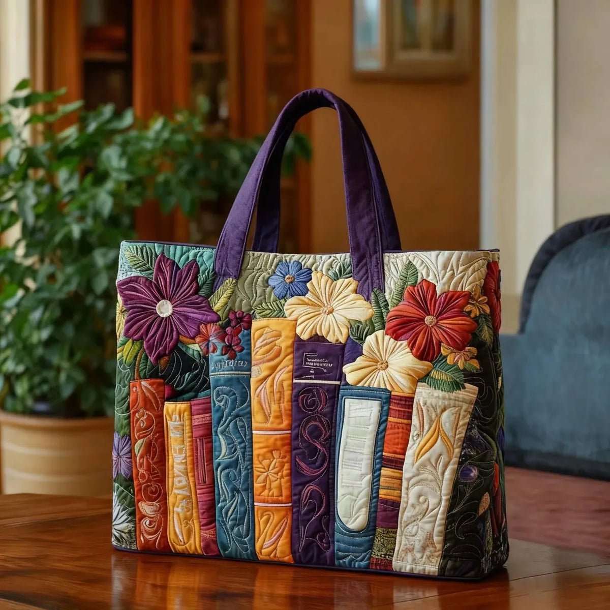 Gev quilted tas - Boekenliefhebber