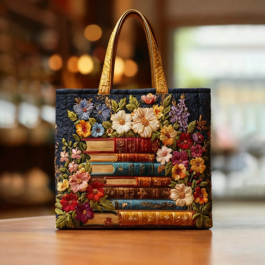 Sac Artisanal - Bloemmotief en Boeken