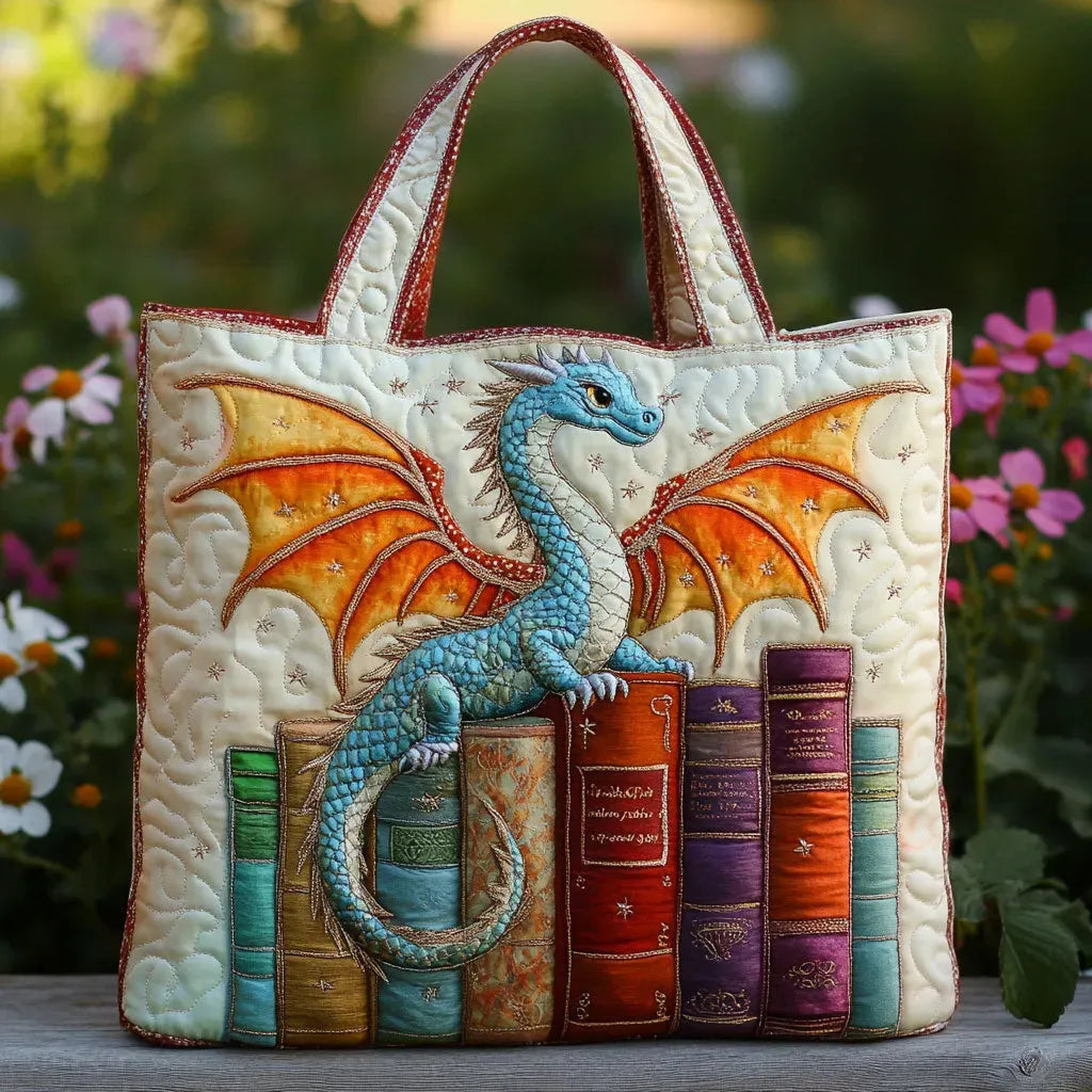 Gequilted Tas - Smaragdgroene Draak Bewaker van de Boeken