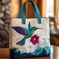 Gequilted Tas - Kolibrie en Witte Bloem
