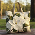 Handgemaakte Matelassé Tas - Elegante Witte Lelies