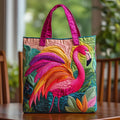 Gev quilted tas - Regenboog Flamingo