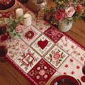 Gequilt Tafelkleed - Harten en Rozen