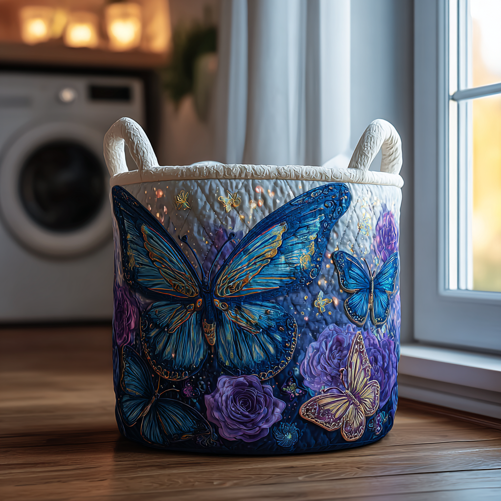 Gestoffeerde Wasmand - Vlinders