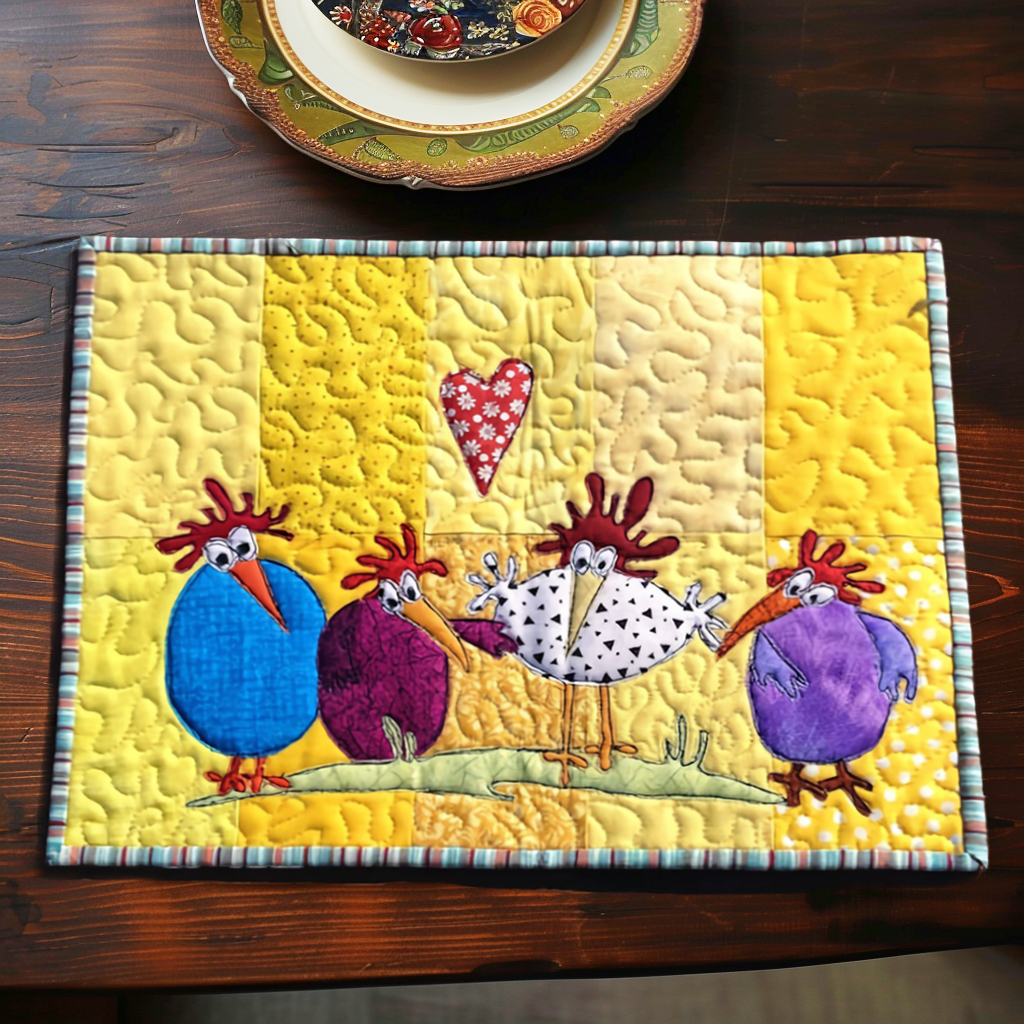 Zoë - Gewatteerde placemat Kip