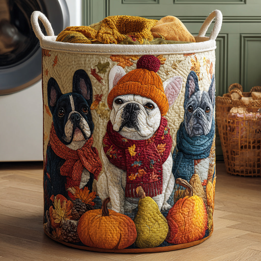 Gequiltte Wasmand - Trio van Knuffel Bulldoggen