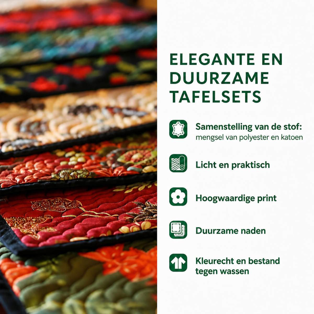 Zoë - Gewatteerde placemat Kip