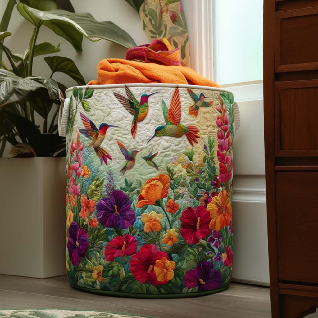 Gestoffeerde Wasmand - Vleugels en Bloemen