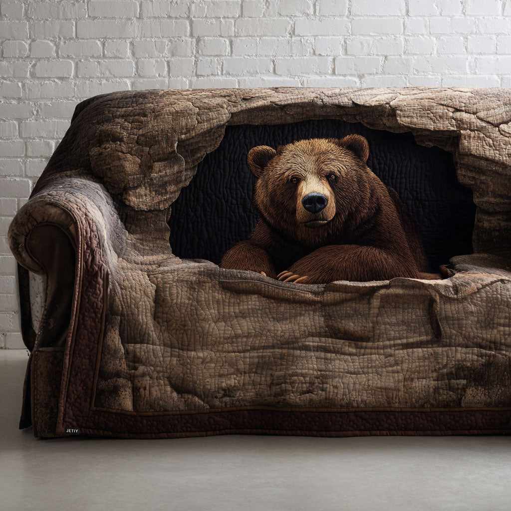 Sietske - Gewatteerde bankhoes Beer Grizzly