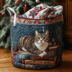 Gestoffe Wasmand - Kerstmotief