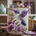Gequilt Wasmand - Colibri met Bloemen