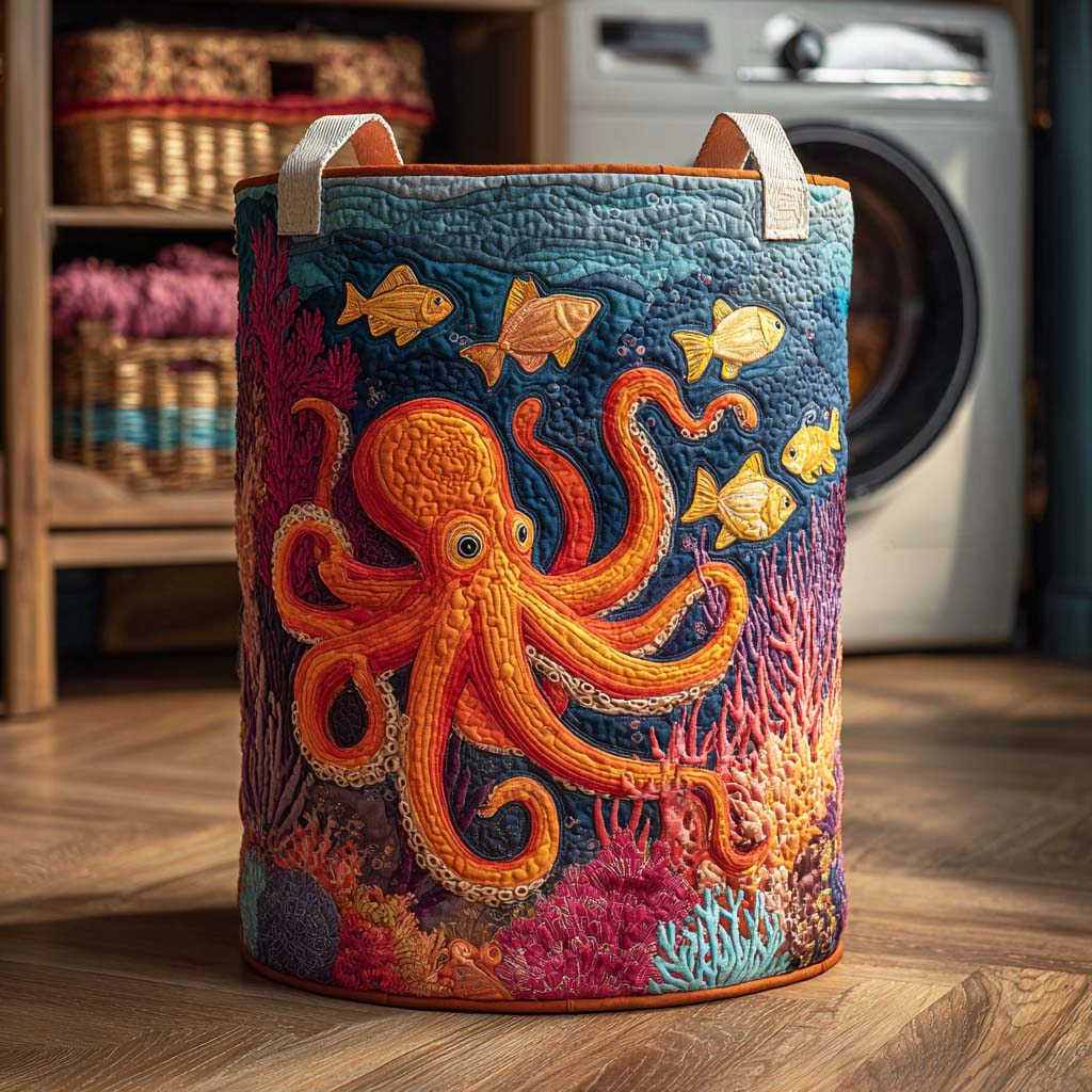 Gestoffeerde Wasmand - Mystieke Octopus