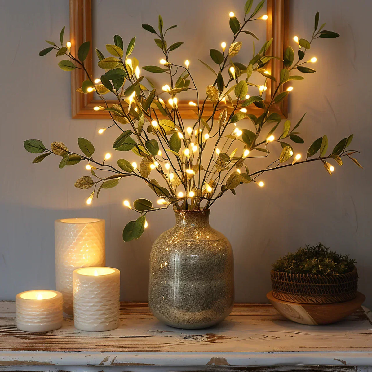 Olijfboom met Decoratieve Verlichting
