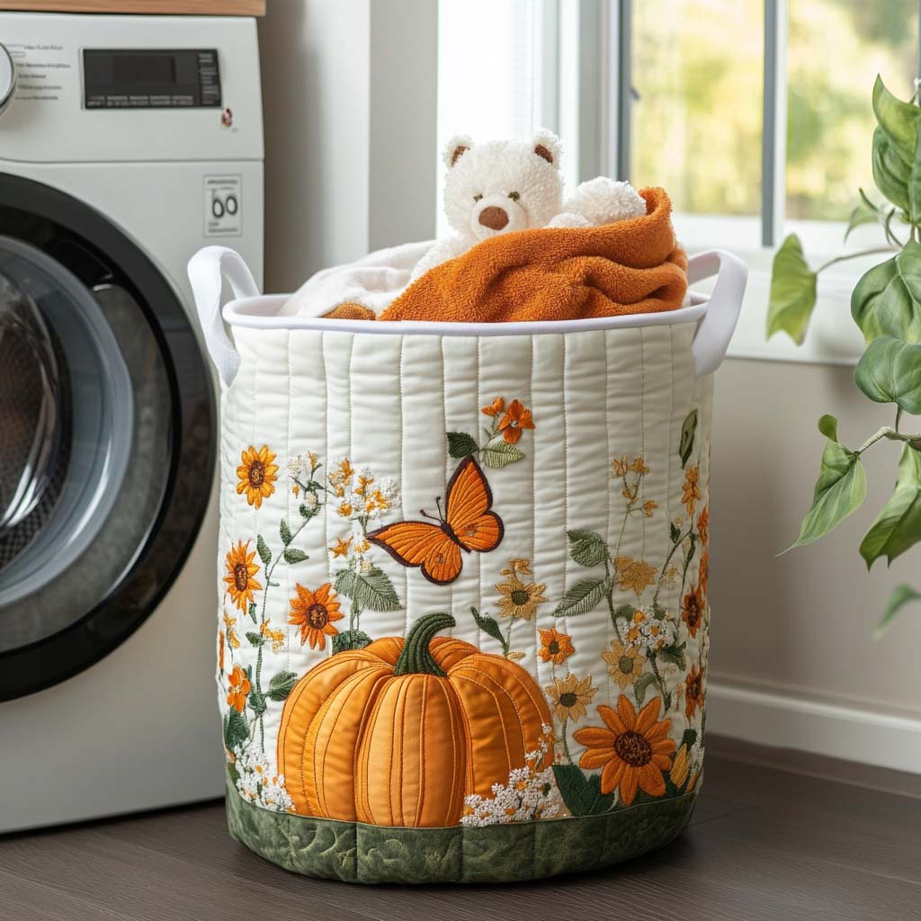 Gestoffeerde Wasmand - Ochtendpompoen