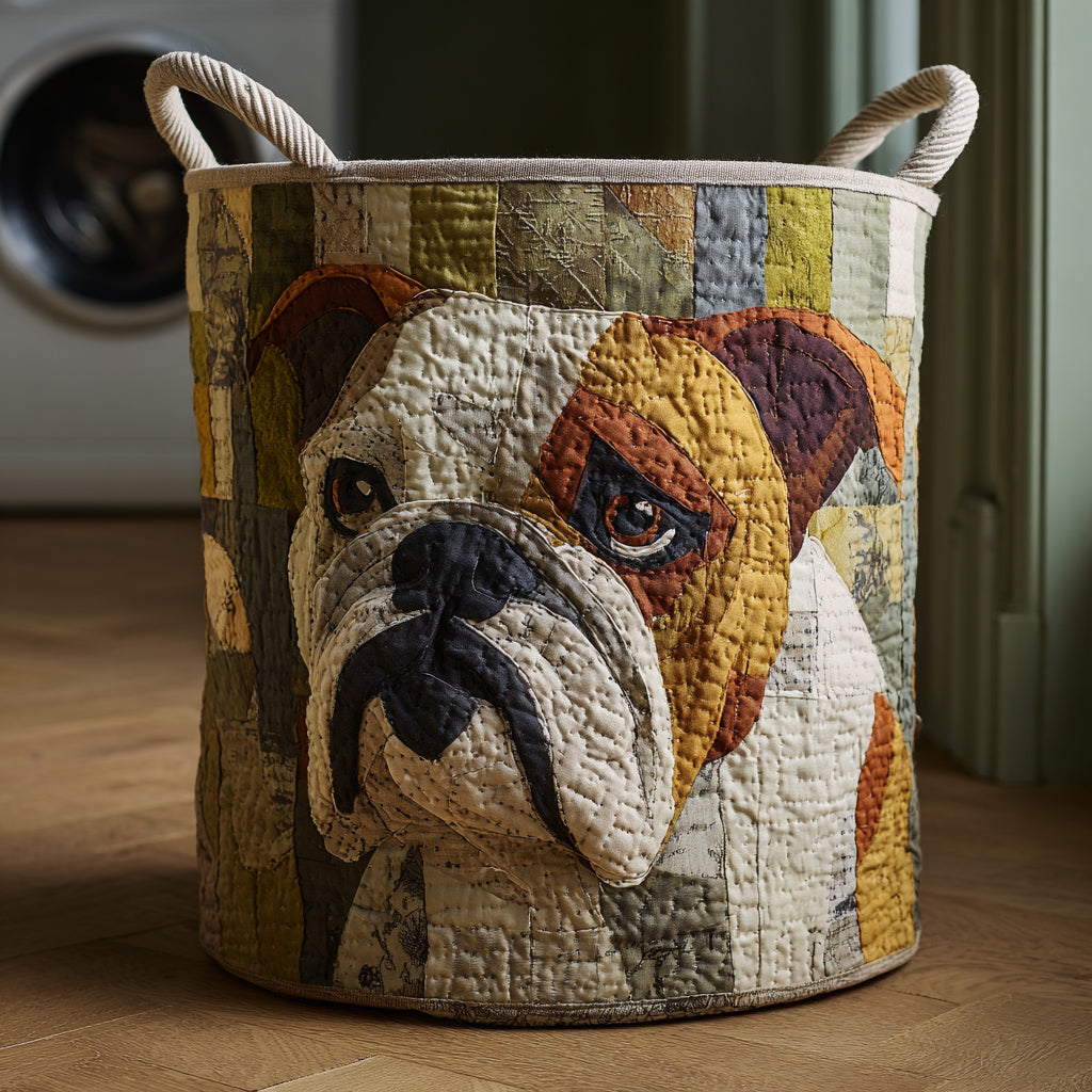 Gestoffeerde Wasmand - Rustieke Bulldog