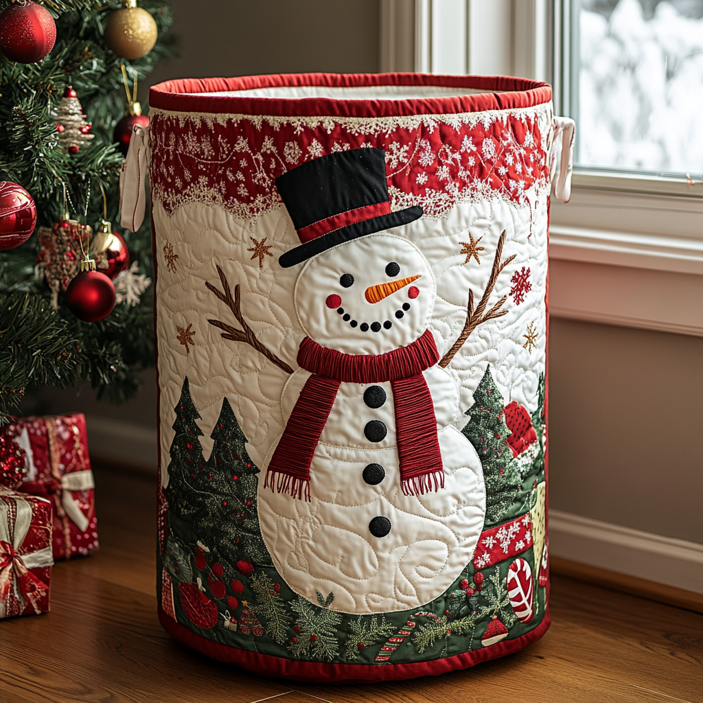Gevoerde Wasmand - Blije Sneeuwman