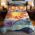3-delige gestikte bedset - Zonnige Charme