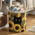 Gevoerd Wasmand - Zwarte Kat en Zonnebloem