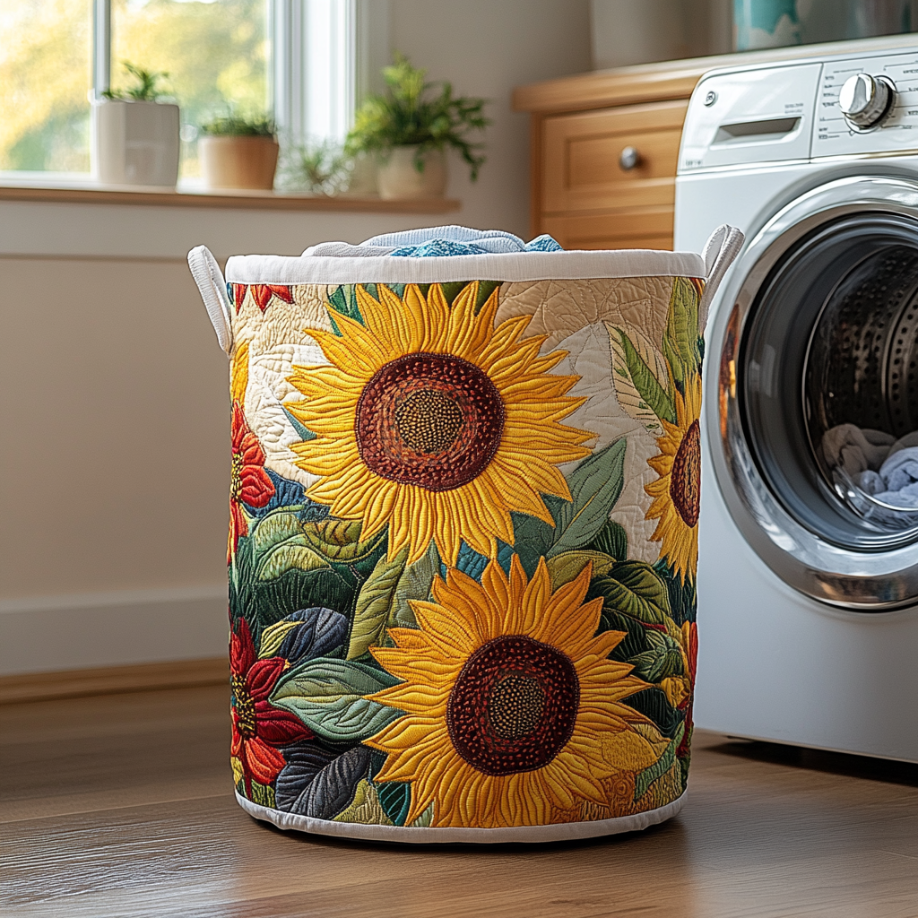 Gepolsterde Wasmand - Zonnebloem