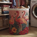Gestoffeerde Wasmand - Flamingo's in de Zon