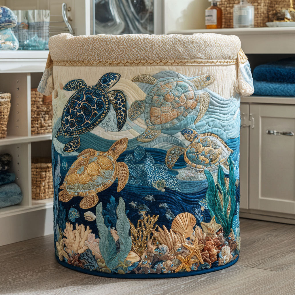 Gestoffeerde Wasmand - Schelp Glans