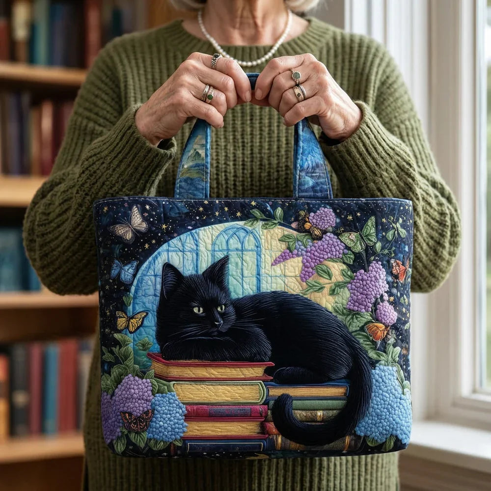Cartera - Gato Negro sobre Libros — imagen 2