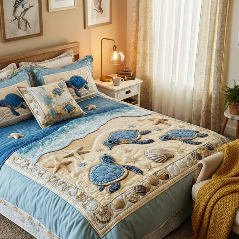 Conjunto de ropa de cama acolchada de 3 piezas Ondas del Océano — imagen 5