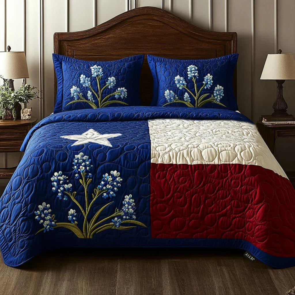 Conjunto de ropa de cama acolchada de 3 piezas - Orgullo de Texas — imagen 1