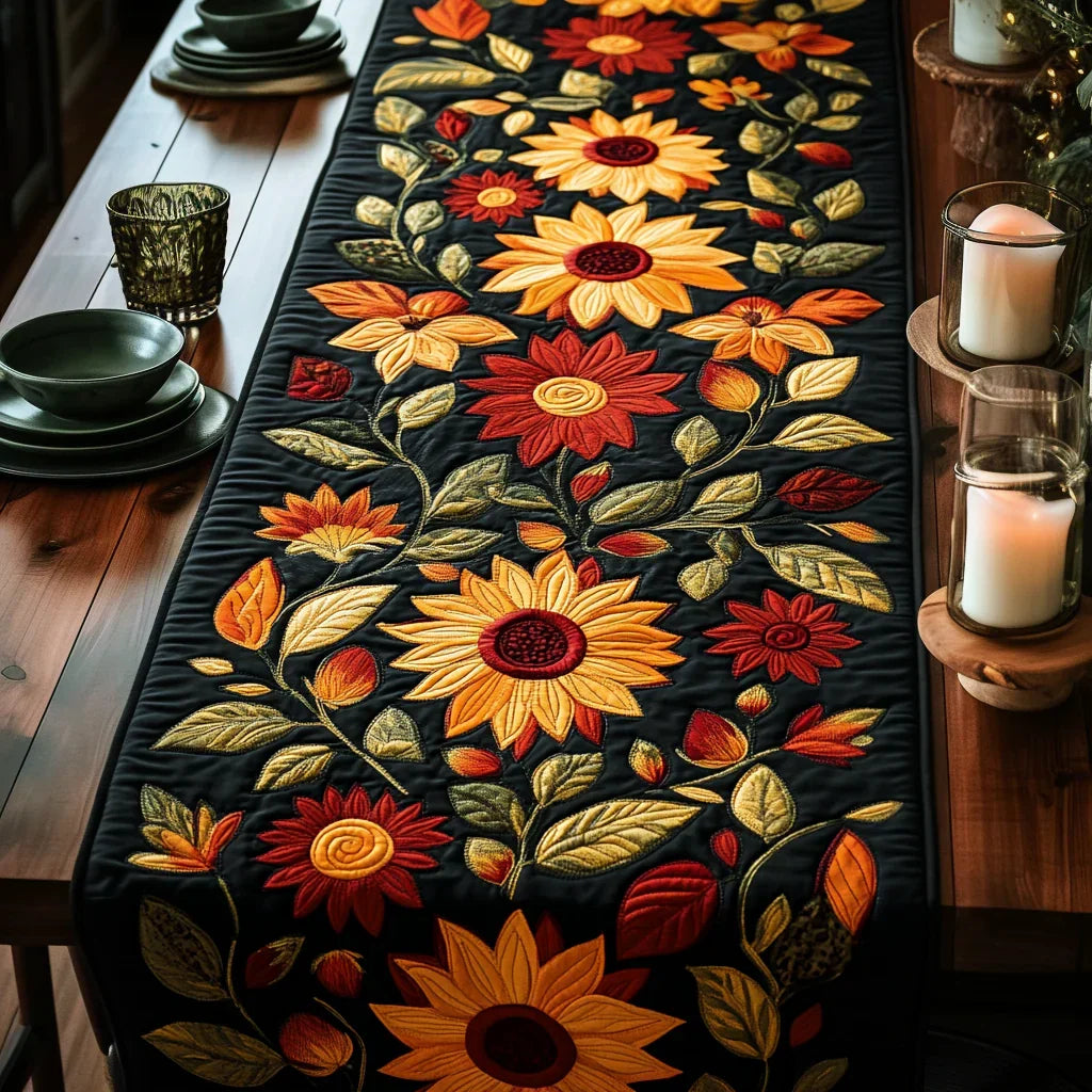 Camino de mesa acolchado - Girasol de Otoño — imagen 1