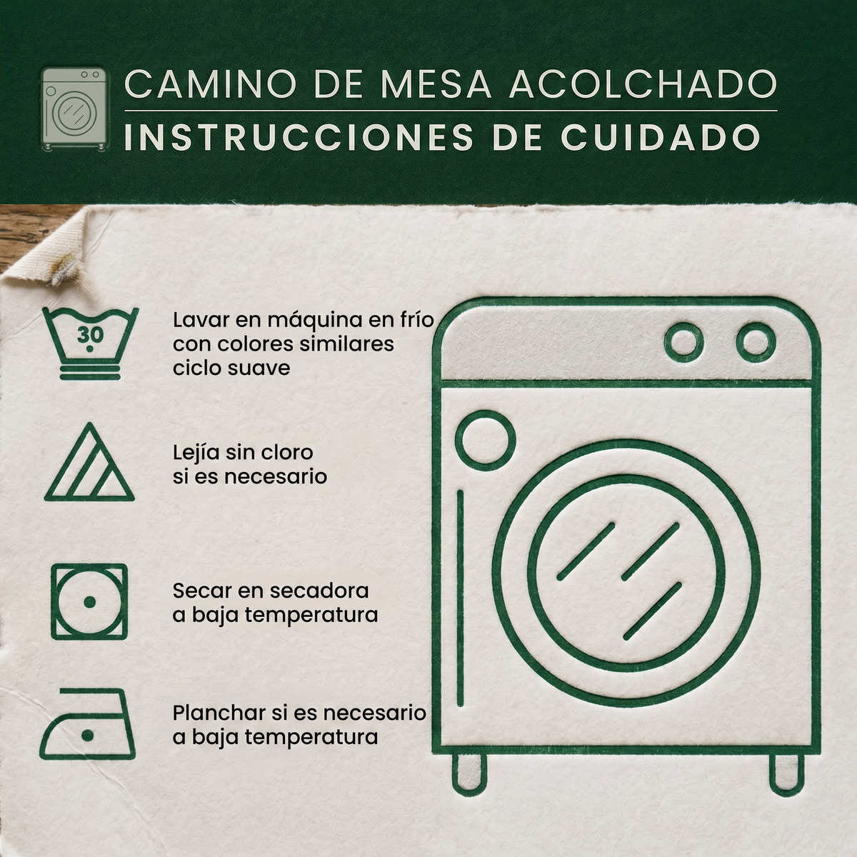 Camino de mesa acolchado - Corazones en Flor — imagen 3