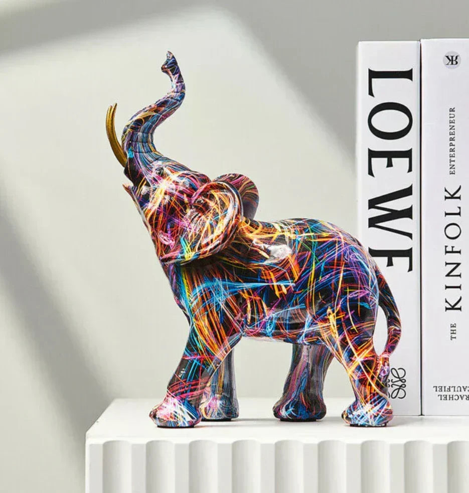 Artistieke Olifanten Sculptuur met Graffiti Ontwerp