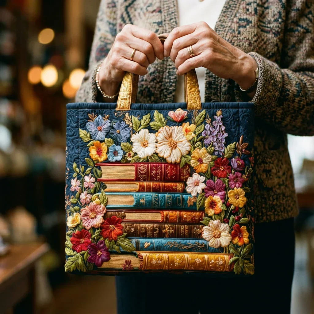 Sac Artisanal - Bloemmotief en Boeken