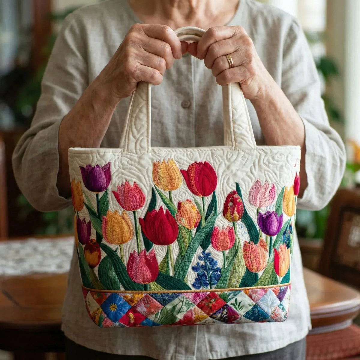 Gequilted Tas - Tulpen Tuin