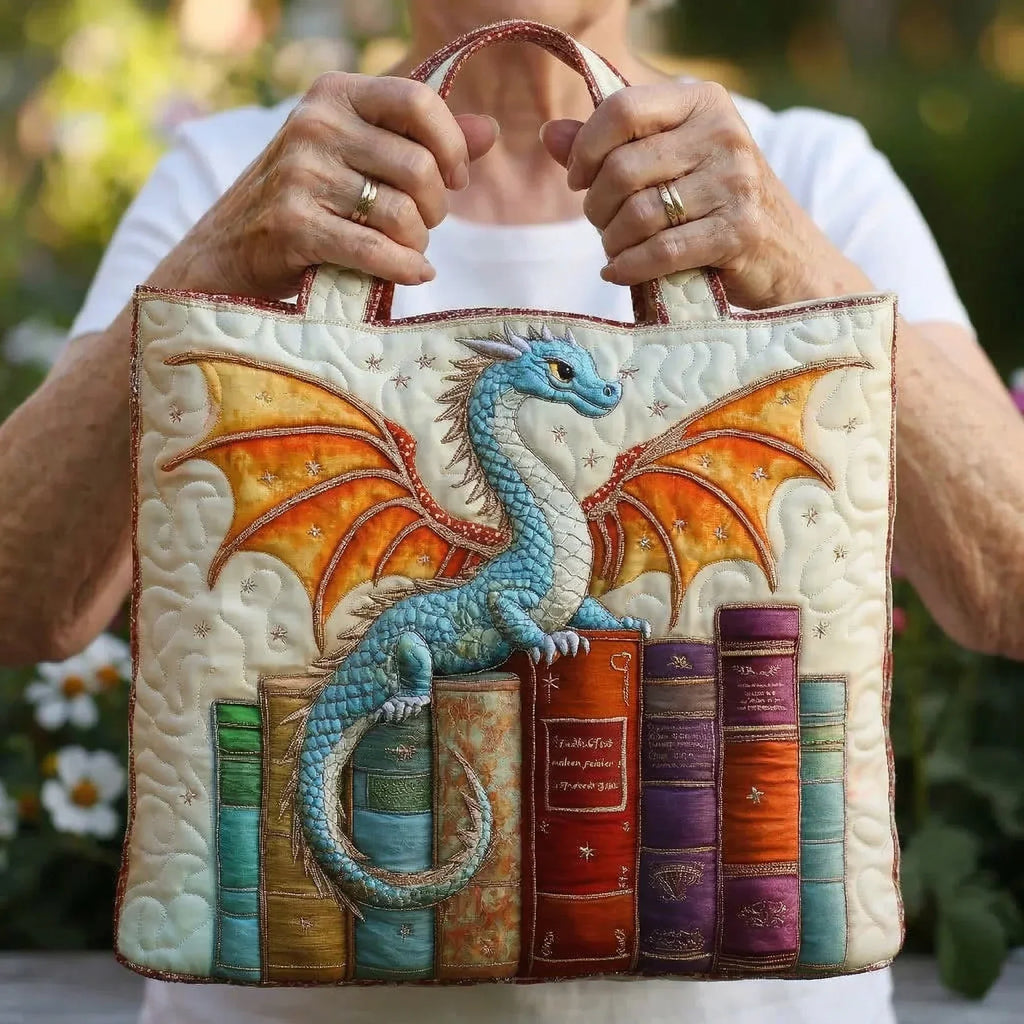 Gequilted Tas - Smaragdgroene Draak Bewaker van de Boeken
