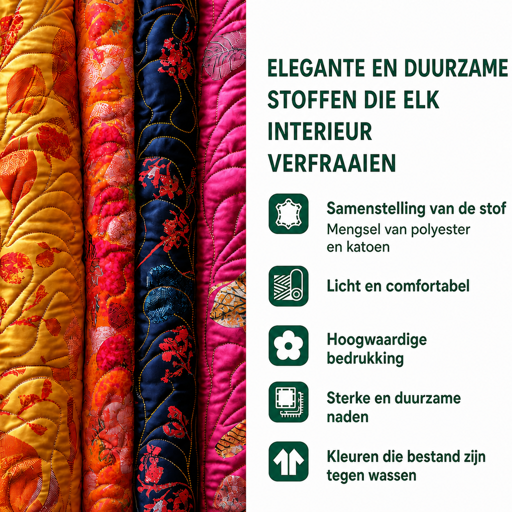 Anouk - Gewatteerde gordijnen Bloementuin