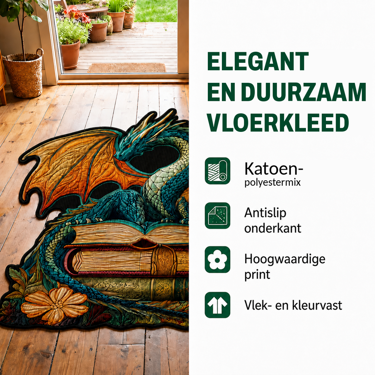 Anna - Decoratief vloerkleed Gepersonaliseerd Vorm Palm